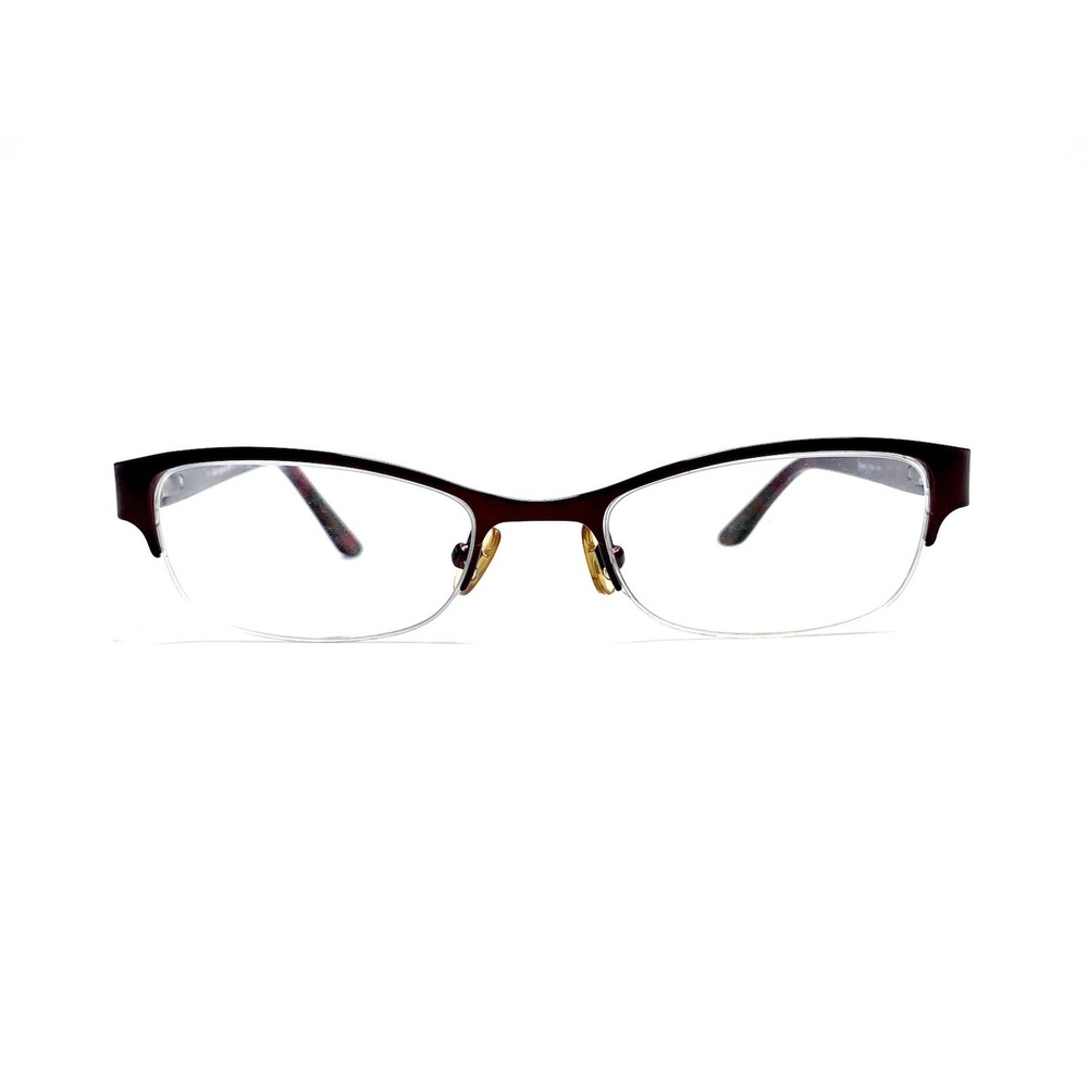 Kate Spade Red Maroon Metal Half Rim Cat Eye Glasses Tortoise Temple 48 18 135